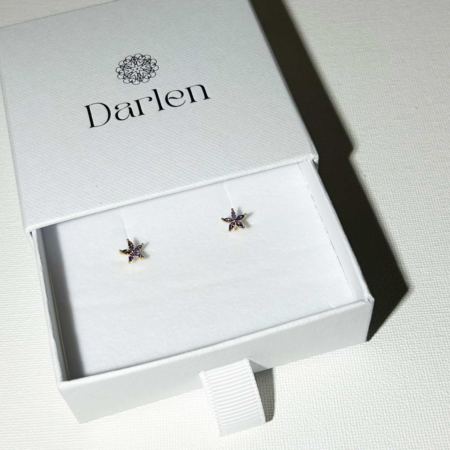 Kolczyki Fioletowe Kwiatki